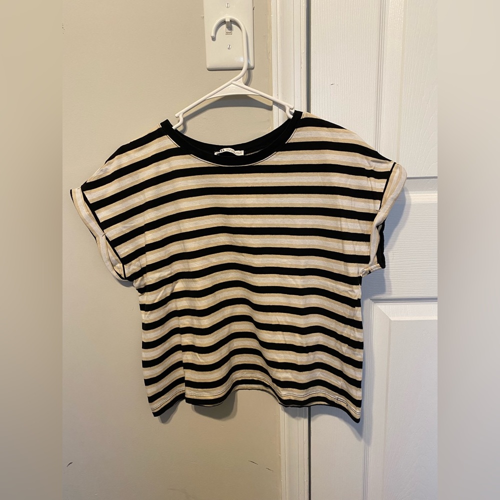 Multiple color women t-shirt. It is small size. The brand is Zara.